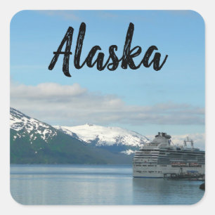 Alaskan Cruise Vacation Travel Fotografie Quadratischer Aufkleber