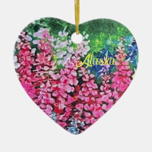 Alaskan Fireweed Keramik Ornament (Vorne)