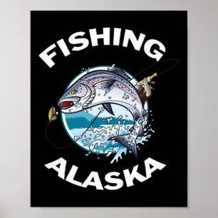 Alaskan Fish Alaska's Wilder Lachs Souvenir Fische Poster