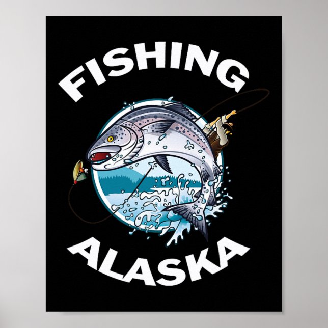 Alaskan Fish Alaska's Wilder Lachs Souvenir Fische Poster (Vorne)