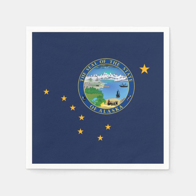 Alaskan Flag & Seal, Flag of Alaska Serviette (Vorderseite)