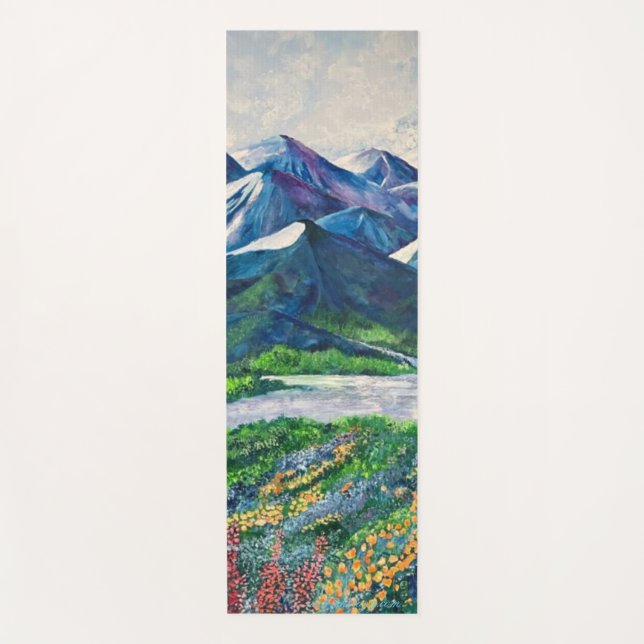Alaskan Floral Mountain Yoga Mat Yogamatte (Vorderseite)