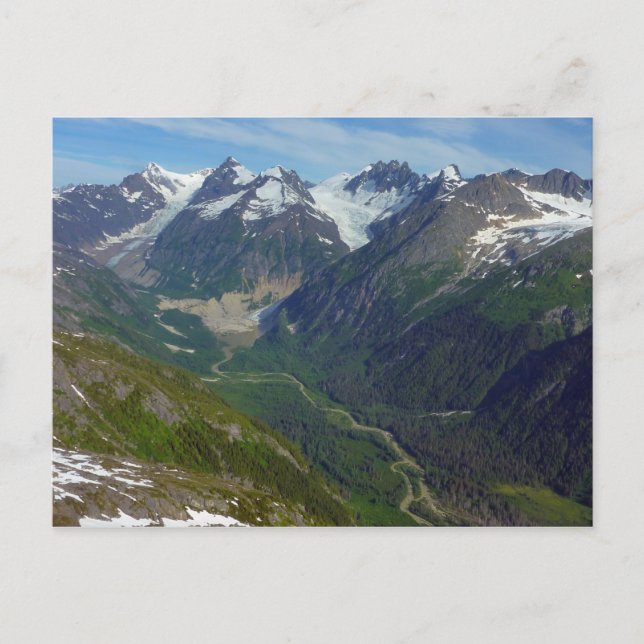 Alaskan Glacier Carved Valley Postkarte (Vorderseite)