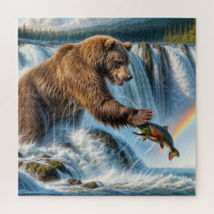 Alaskan Grizzly Bear Fishing Puzzle