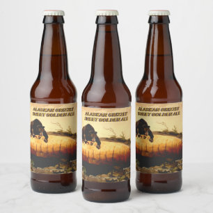 Alaskan Grizzly Golden Ale Anpassen Detaillierte C Bierflaschenetikett