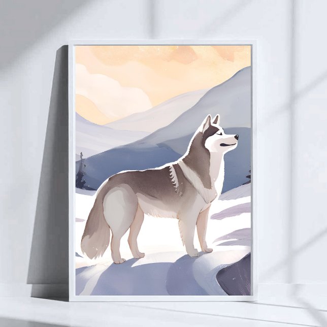 Alaskan Husky | Dog Mountain Aquarellkunst Poster (Von Creator hochgeladen)