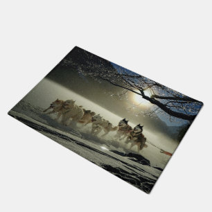 Alaskan Husky Dog Sled Race Fußmatte