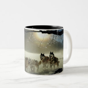 Alaskan Husky Dog Sled Race Zweifarbige Tasse