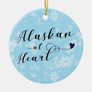 Alaskan im Herzen, Weihnachtsbaumschmuck, Alaska Keramikornament