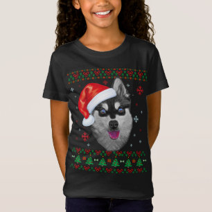 Alaskan Klee Kai Christmas Santa Ugly Sweater Dog T-Shirt