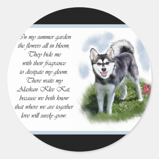 Alaskan Klee Kai Gifts Runder Aufkleber (Vorderseite)