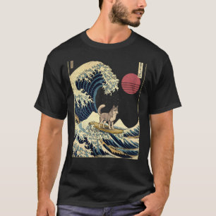 Alaskan Klee Kai Kanagawa Japanische Surf-Welle T-Shirt