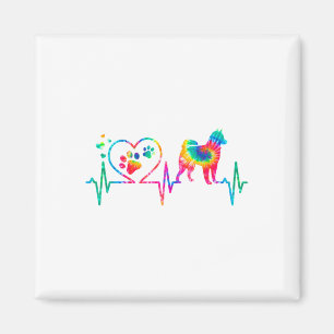 Alaskan Klee Kai Mama Vater Heartbeat Gefärbte Kra Magnet