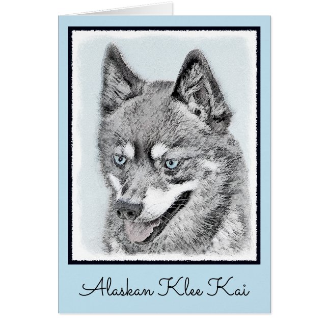 Alaskan Klee Kai Painting - Niedliche Original Dog (Vorne)