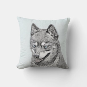 Alaskan Klee Kai Painting - Niedliche Original Dog Kissen