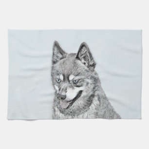 Alaskan Klee Kai Painting - Niedliche Original Dog Küchentuch