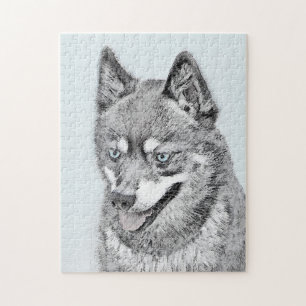 Alaskan Klee Kai Painting - Niedliche Original Dog Puzzle