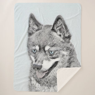 Alaskan Klee Kai Painting - Niedliche Original Dog Sherpadecke