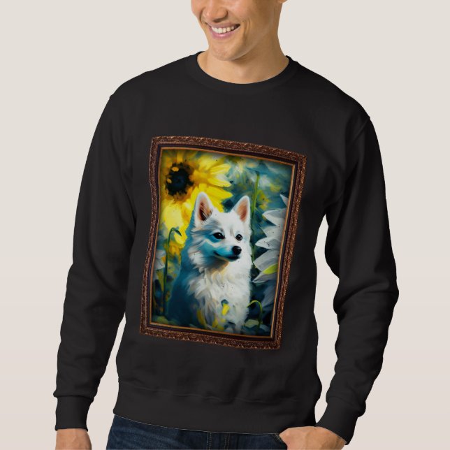 Alaskan Klee Kai Painting Sunflower Flower Mom Wom Sweatshirt (Vorderseite)