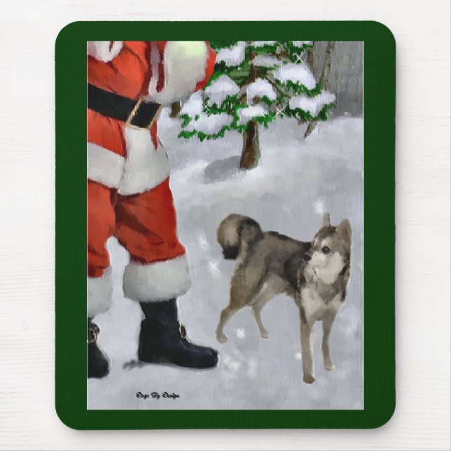 Alaskan Klee Kai Weihnachtsgeschenken Mousepad (Vorne)