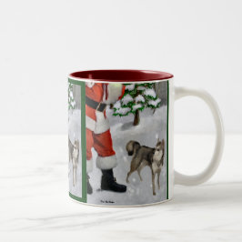 Alaskan Klee Kai Weihnachtsgeschenken Zweifarbige Tasse