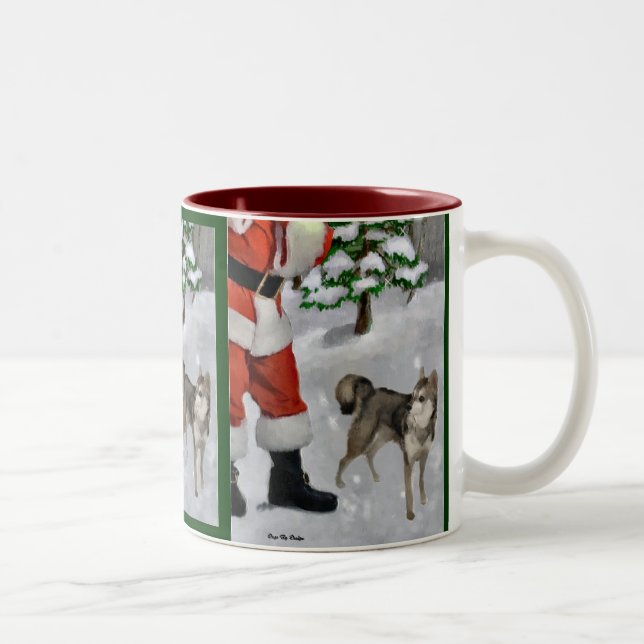 Alaskan Klee Kai Weihnachtsgeschenken Zweifarbige Tasse (Rechts)