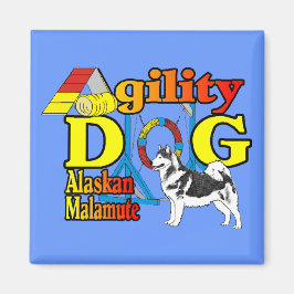 Alaskan Malamute Agility Geschenke Magnet