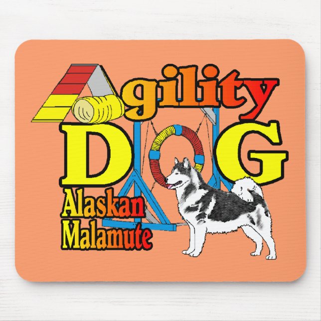 Alaskan Malamute Agility Geschenke Mousepad (Vorne)