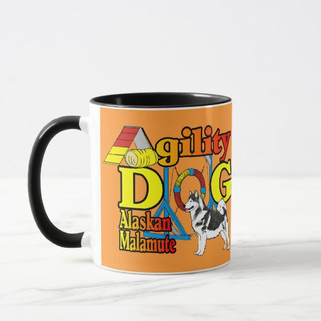 Alaskan Malamute Agility Geschenke Tasse (Links)