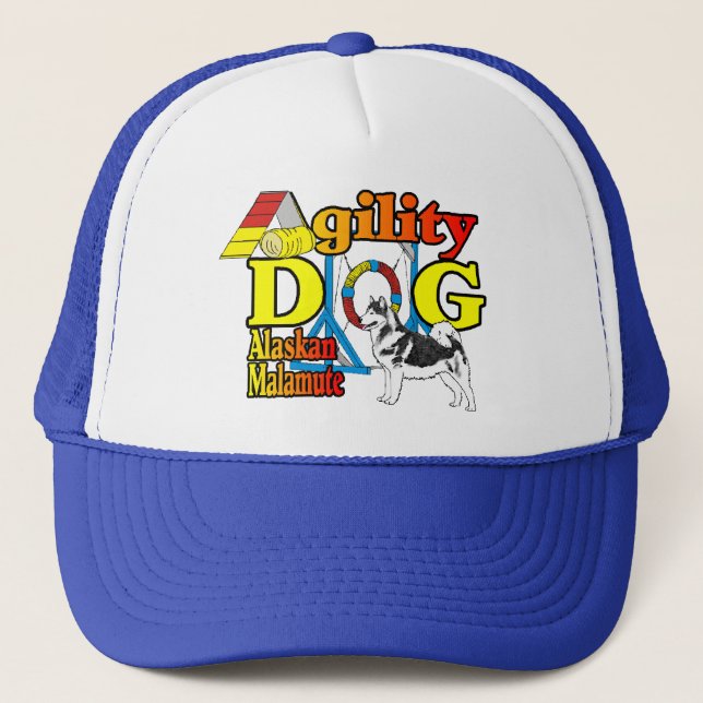 Alaskan Malamute Agility Geschenke Truckerkappe (Vorderseite)