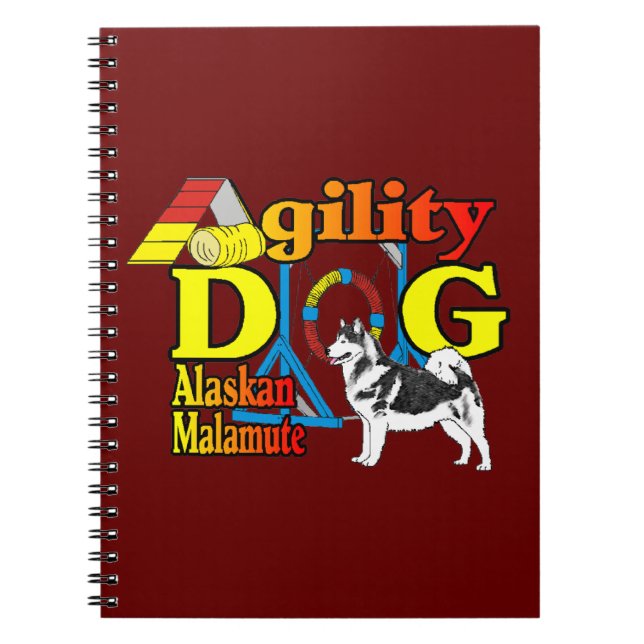 Alaskan Malamute Agility Notizblock (Vorderseite)