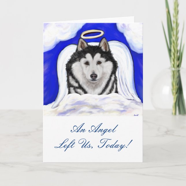 Alaskan Malamute Angel Karte (Vorderseite)
