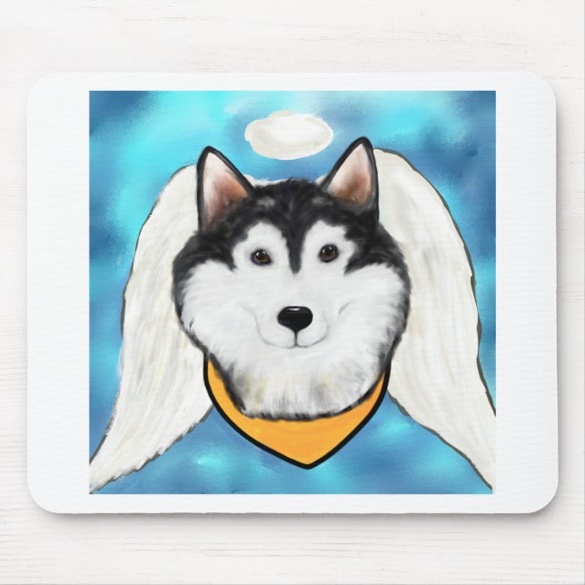 Alaskan Malamute Angel Mousepad (Vorne)