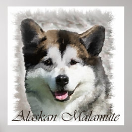 Alaskan Malamute Art Print Geschenke Poster