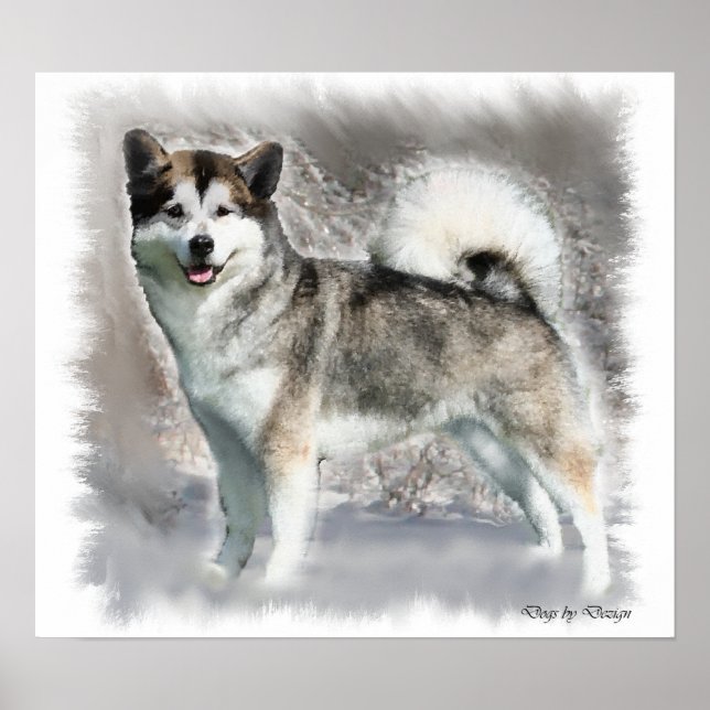 Alaskan Malamute Art Print Geschenke Poster (Vorne)