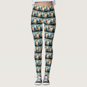 Alaskan Malamute Beach Surfmalerei Leggings