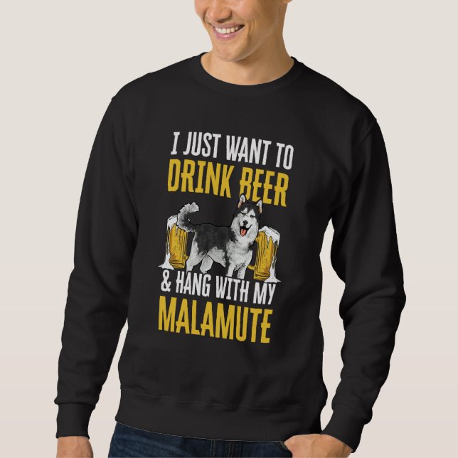 Alaskan Malamute Beer Sweatshirt (Vorderseite)
