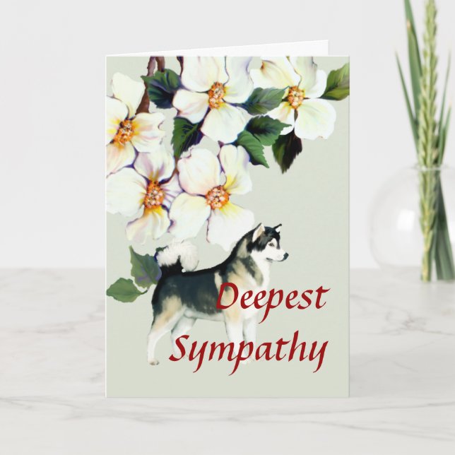 Alaskan Malamute Beileid oder Pet Loss Karte (Vorderseite)