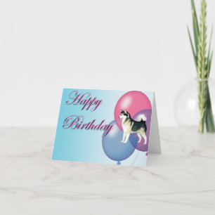 Alaskan Malamute Birthday Card Karte
