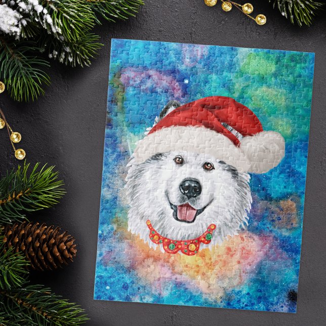 Alaskan Malamute Breed Dog Weihnachtsmuster Puzzle (Von Creator hochgeladen)