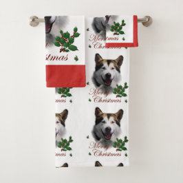 Alaskan Malamute Christmas Badhandtuch Set