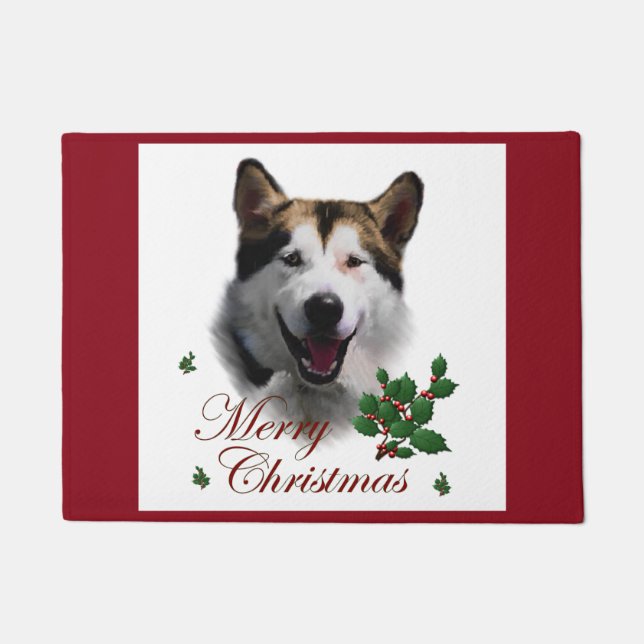 Alaskan Malamute Christmas Fußmatte (Vorderseite)