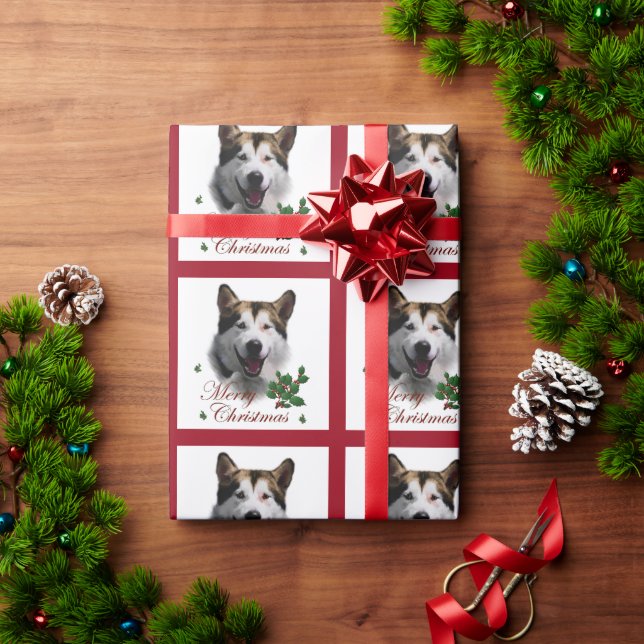 Alaskan Malamute Christmas Geschenkpapier (Feiertagsgeschenk)