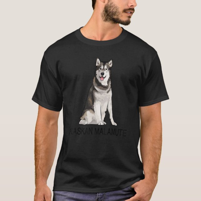Alaskan Malamute Crazy Dog T-Shirt (Vorderseite)