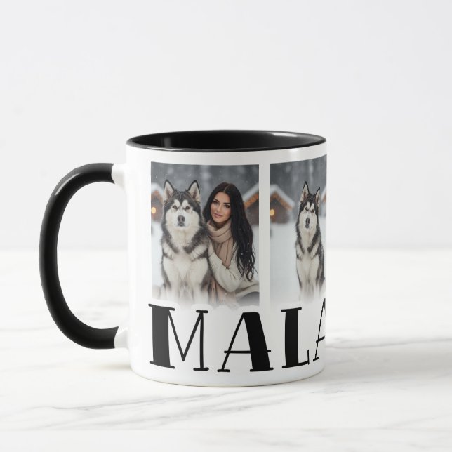 Alaskan Malamute Custom Photo Dog Lovers Tasse (Links)