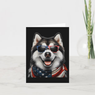 Alaskan Malamute Dog 4. Juli American Incepend Karte