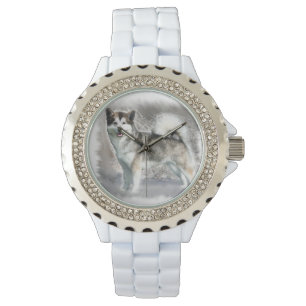 Alaskan Malamute Dog Art Armbanduhr