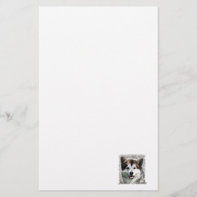 Alaskan Malamute Dog Art Briefpapier (Vorderseite)