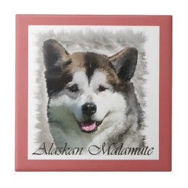 Alaskan Malamute Dog Art Fliese