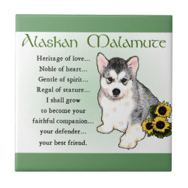 Alaskan Malamute Dog Art Fliese
